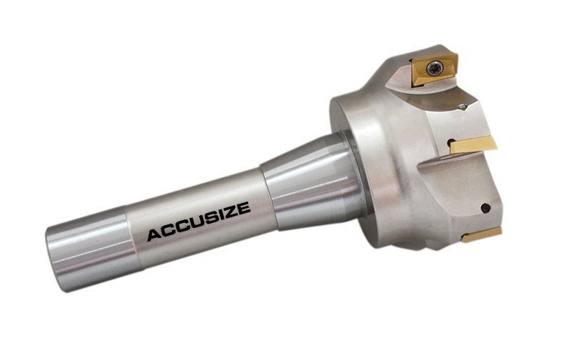 2" x 6-1/8" & 3" x 6-1/4" 90 Degree R8 Shank Indexable End Mills w/ APKT1604 Carbide Inserts, #0028-6906+6908