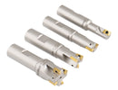 4 Pc 90 Deg Indexable End Mill Set with Apkt11t3 Inserts, Cutter Diameter Includes 1/2'', 5/8'', 3/4'' and 1'', 0028-8416