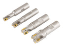 4 Pc 90 Deg Indexable End Mill Set with Apkt11t3 Inserts, Cutter Diameter Includes 1/2'', 5/8'', 3/4'' and 1'', 0028-8416