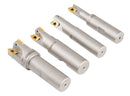 4 Pc 90 Deg Indexable End Mill Set with Apkt11t3 Inserts, Cutter Diameter Includes 1/2'', 5/8'', 3/4'' and 1'', 0028-8416