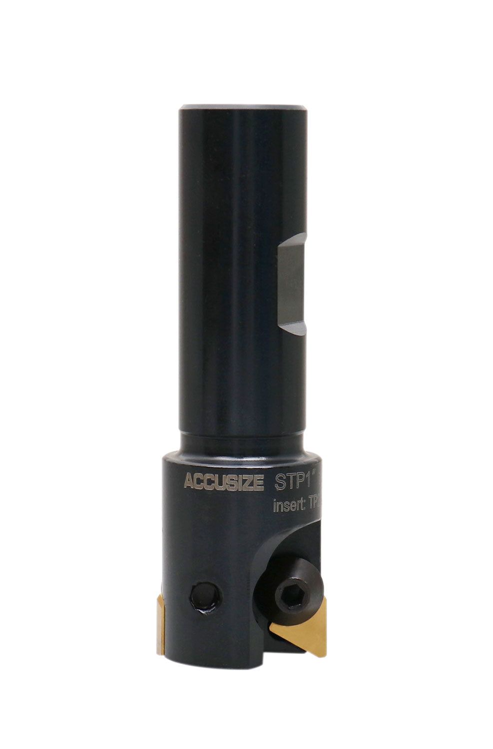 Indexable End Mill with 2 Pcs Tpg32 Carbide Inserts, 1'' Cuting Diameter, 3/4'' Straight Shank, 0046-0912