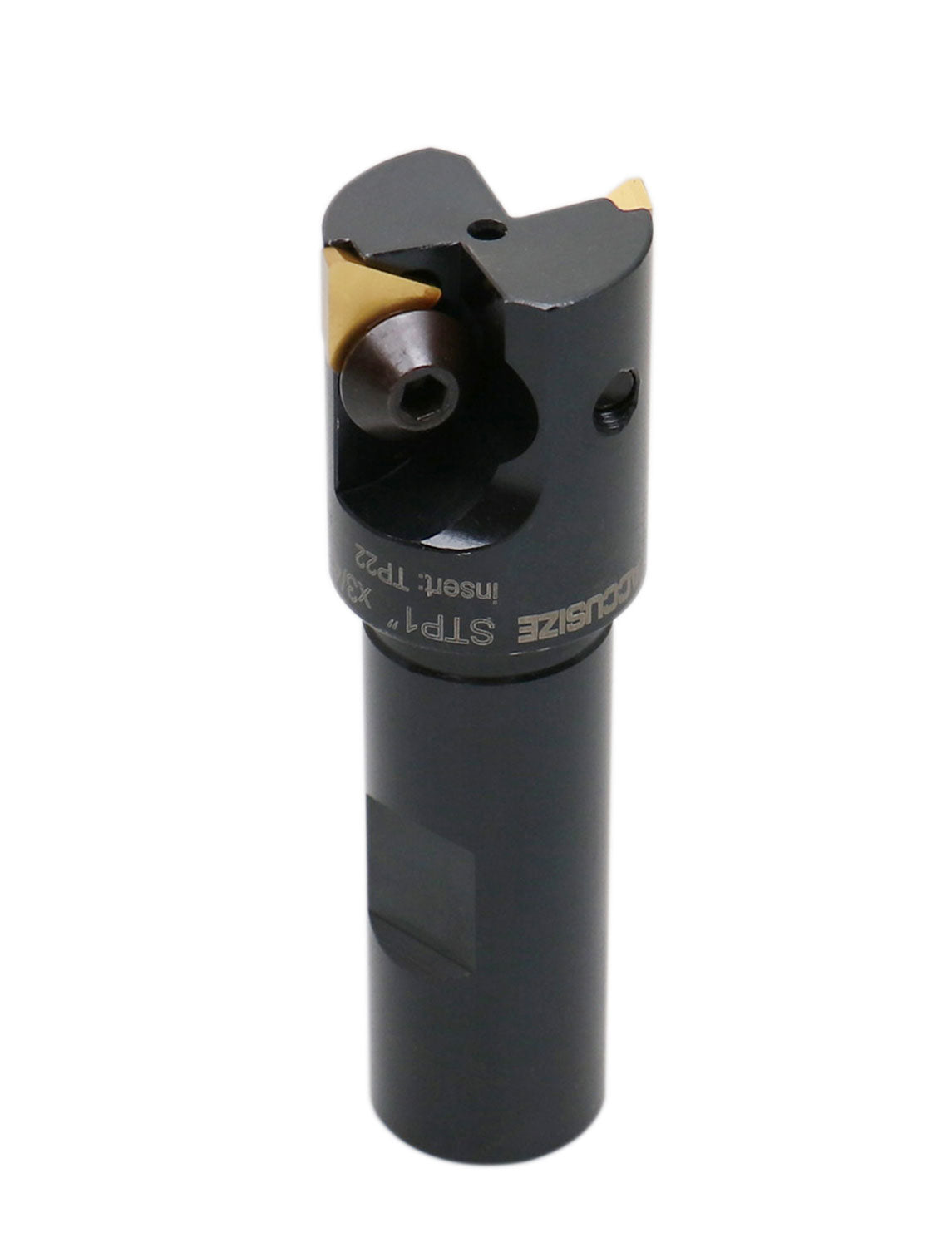 Indexable End Mill with 2 Pcs Tpg32 Carbide Inserts, 1'' Cuting Diameter, 3/4'' Straight Shank, 0046-0912