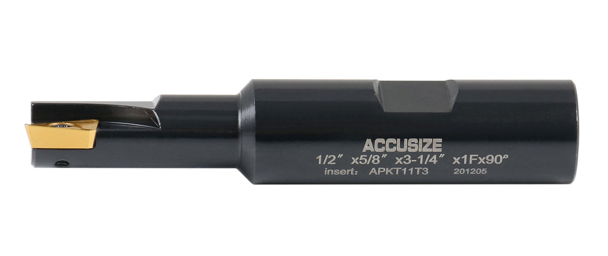 1/2'' 90 Deg Square Shoulder Indexable End Mill with Carbide Apkt11T3 Inserts, 0056-0913