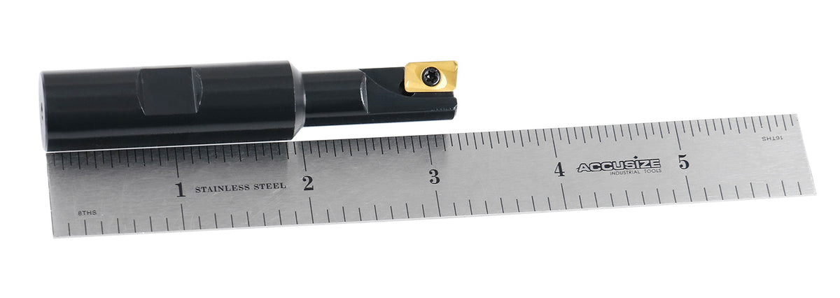 1/2'' 90 Deg Square Shoulder Indexable End Mill with Carbide Apkt11T3 Inserts, 0056-0913