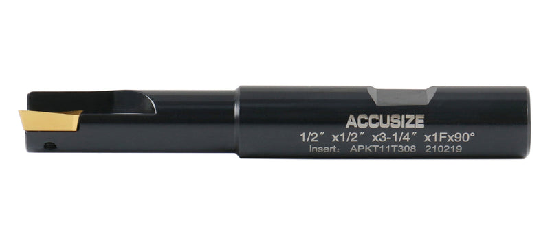 1/2'' 90 Deg Square Shoulder Indexable End Mill, 3-1/4'' Overall Length, Apkt11t3 Carbide Insert, 1 Flute, 0056-0914