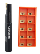 1/2" 90 Deg Square Shoulder Indexable End Mill plus 11 APKT11T308 Carbide Inserts,