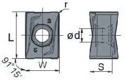 Fraise à extrémité indexable à épaulement carré 3/4" 90 degrés plus 13 APKT11T308 Inserts en carbure,
