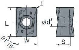 1/2" 90 Deg Square Shoulder Indexable End Mill plus 11 APKT11T308 Carbide Inserts,