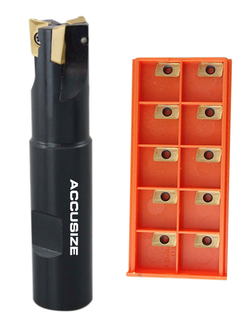 3/4" 90 Deg Square Shoulder Indexable End Mill plus 13 APKT11T308 Carbide Inserts, #0056-0917+0056-1130