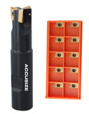 3/4" 90 Deg Square Shoulder Indexable End Mill plus 13 APKT11T308 Carbide Inserts,