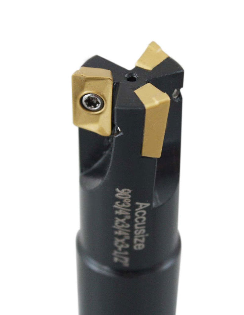 3/4" 90 Deg Square Shoulder Indexable End Mill plus 13 APKT11T308 Carbide Inserts, #0056-0917+0056-1130