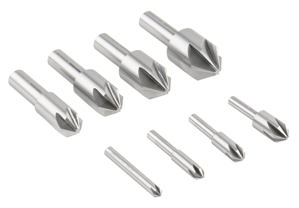 82 Degree 6 Flute H.S.S. Machine Countersink, 8 Pcs, Precision Ground, 0206-1018