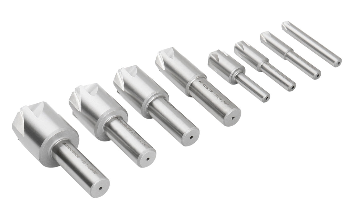 90 Degree 6 Flute H.S.S. Machine Countersink, 8 Pcs, 0206-2016