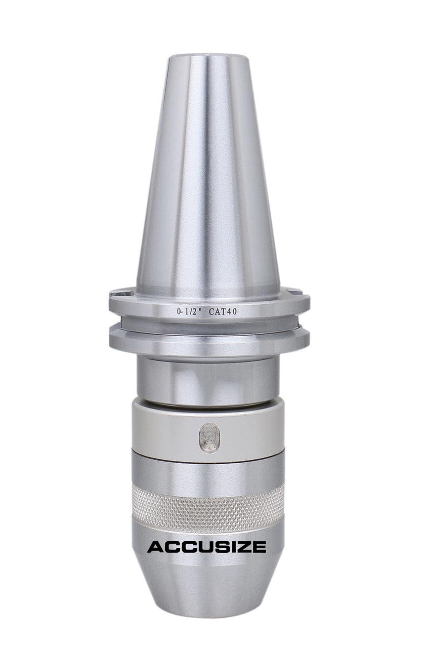 0222-0890x6, 6 Pcs of 0-1/2" CAT40 CNC Integral Keyless Drill Chuck, Acc.0.002"