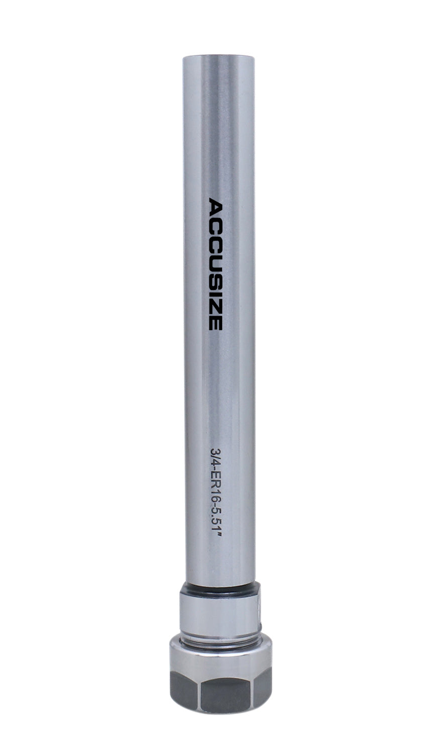 Accusize Industrial Tools 5.51'' Shank Length 3/4'' Straight Shank Alloy Steel ER16 Collet Chuck Extension Rod, 0223-0209