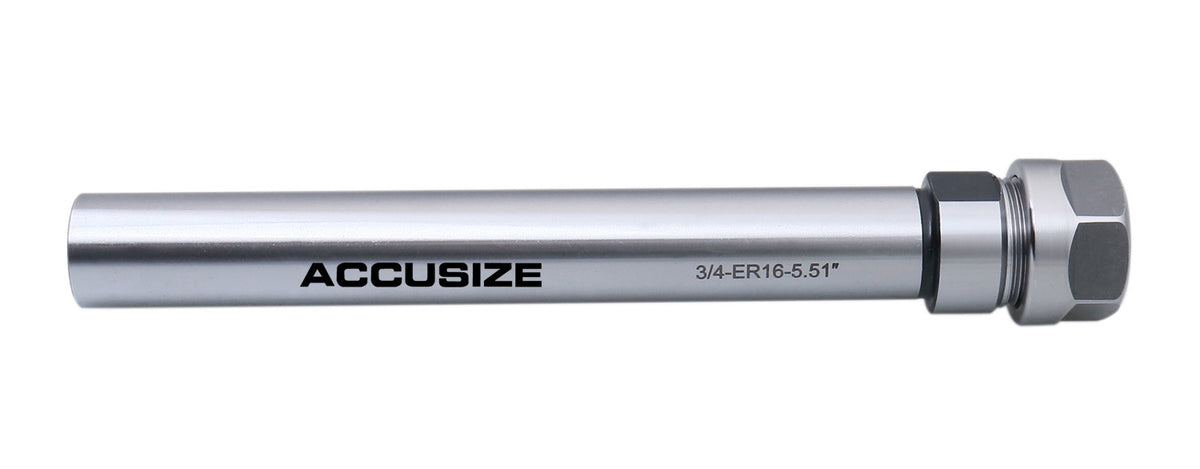 Accusize Industrial Tools 5.51'' Shank Length 3/4'' Straight Shank Alloy Steel ER16 Collet Chuck Extension Rod, 0223-0209