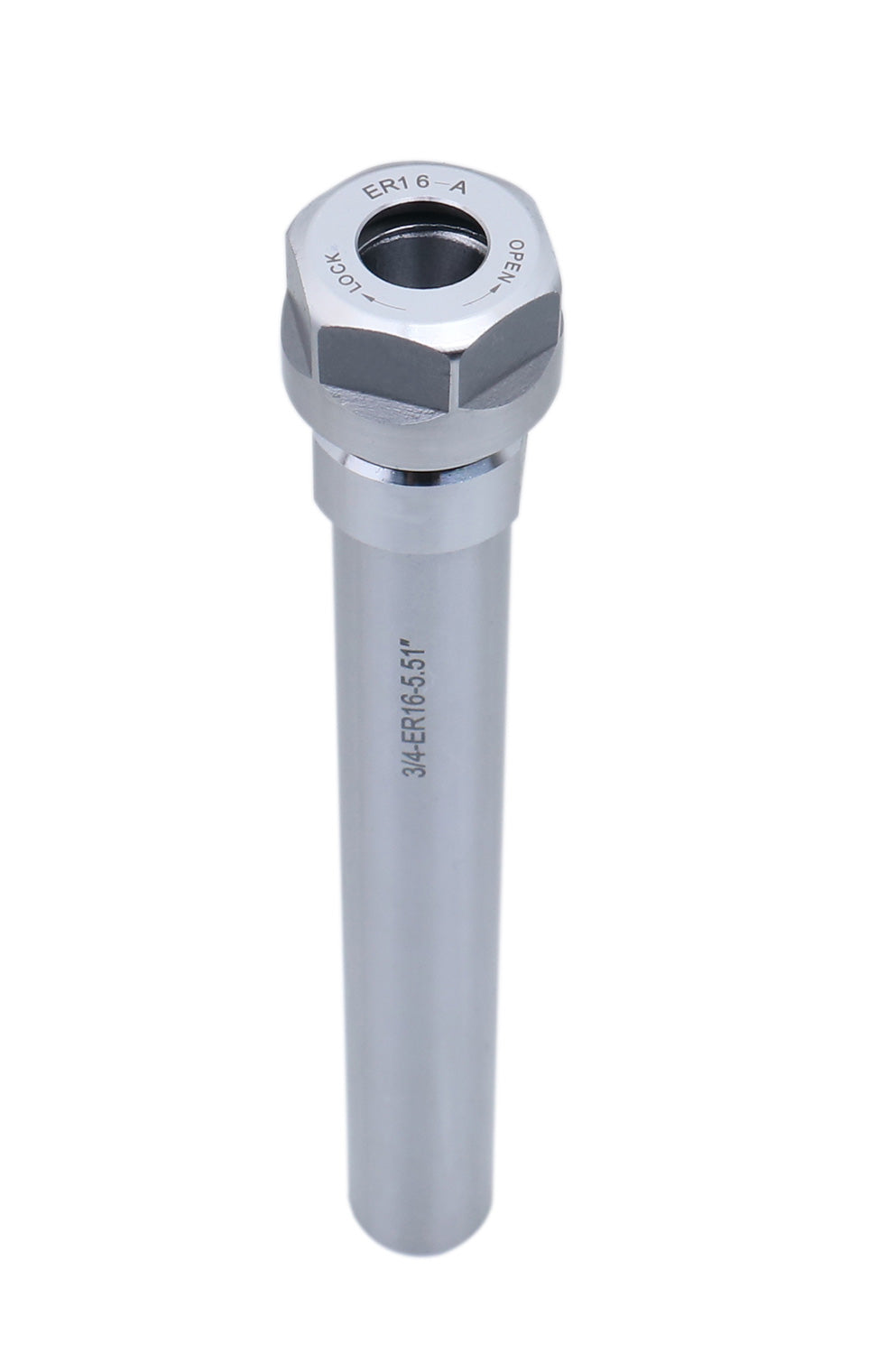 Accusize Industrial Tools 5.51'' Shank Length 3/4'' Straight Shank Alloy Steel ER16 Collet Chuck Extension Rod, 0223-0209