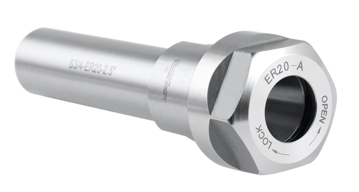 Mandrin à pince hexagonale ER16 à tige droite 3/4", fabriqué en acier allié de haute qualité, trempé selon HRC 56-60