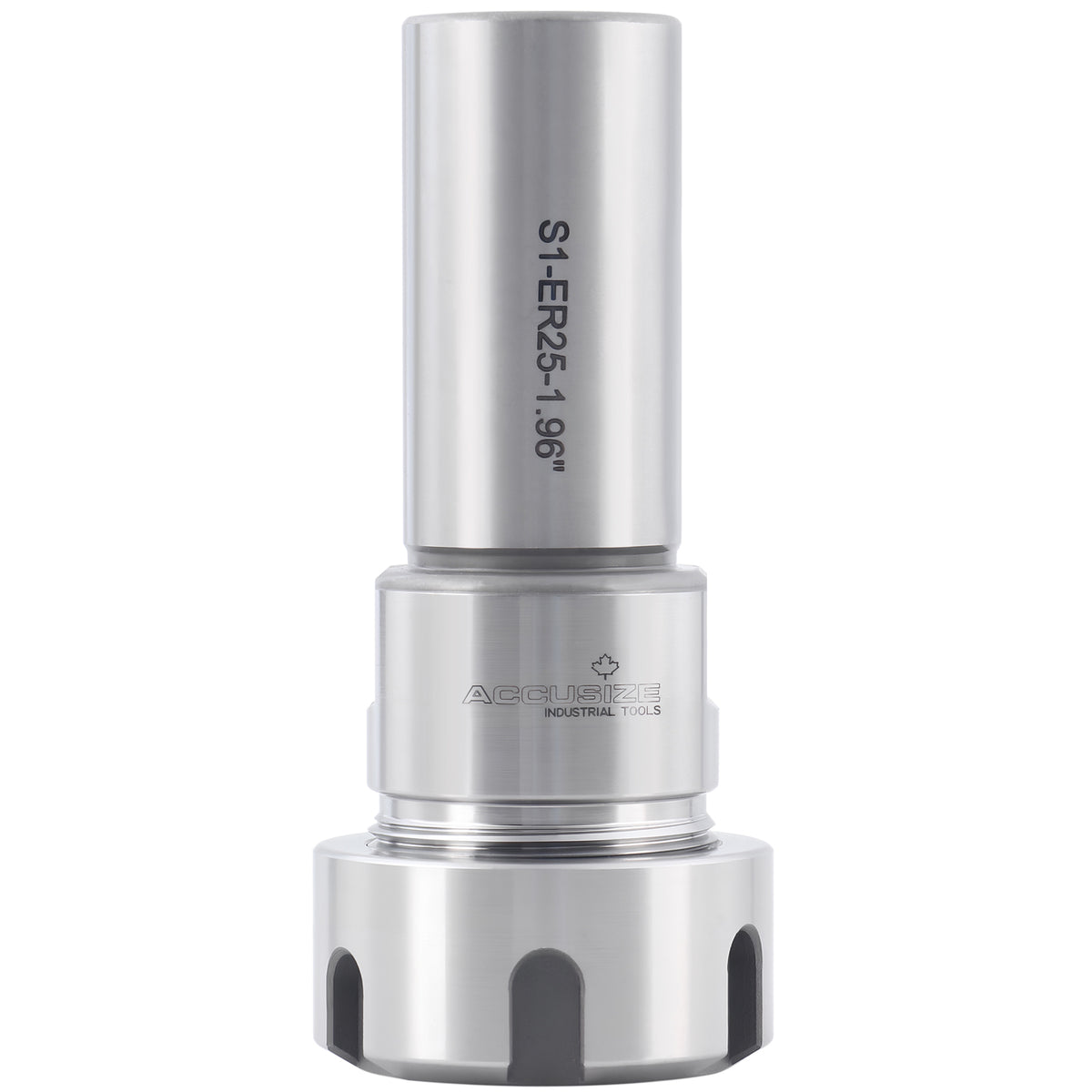 ER25 Collet Chuck Extension Rod, 1.96 in. Shank Length, 1 in. Straight Shank Alloy Steel, 0223-0211