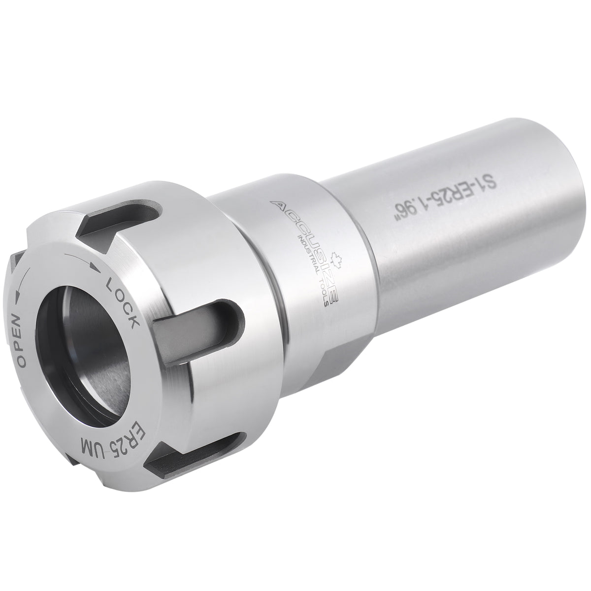 ER25 Collet Chuck Extension Rod, 1.96 in. Shank Length, 1 in. Straight Shank Alloy Steel, 0223-0211