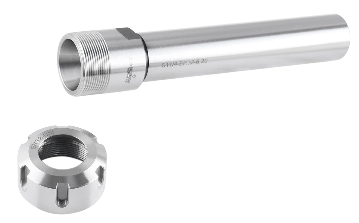 Mandrin à pince hexagonale ER16 à tige droite 3/4", fabriqué en acier allié de haute qualité, trempé selon HRC 56-60