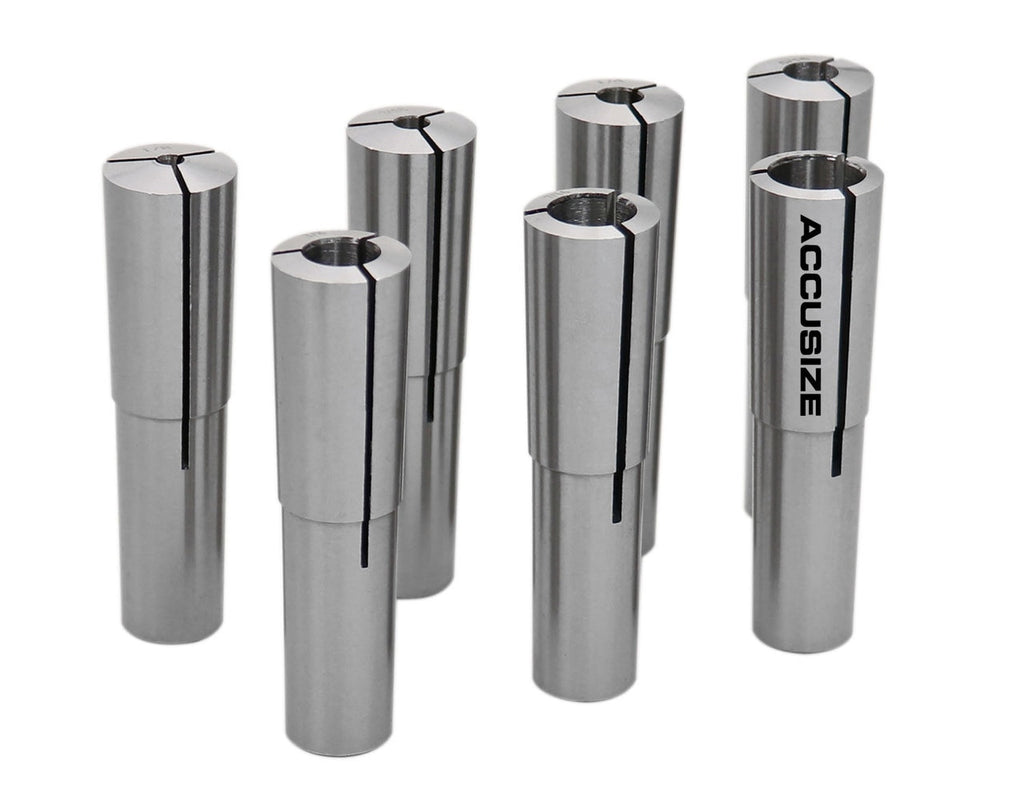 Morse Taper #2 Round Collet Set, 7 Pcs/Set, Size Including 1/8