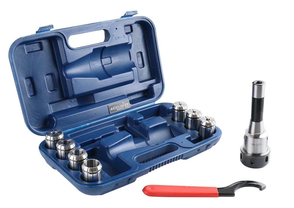 ER-20 Collet System with R8 Bridgeport Shank and Wrench, Accusize