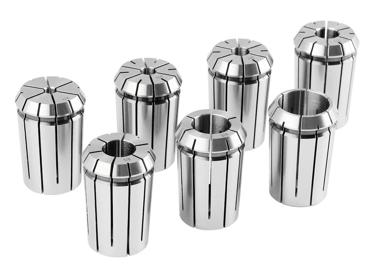 R8-OZ25 Collet 7 Piece Set, 1/4 to 1 inch, 1 R8 Collet Chuck, 1 Spanner Wrench, 0223-0361