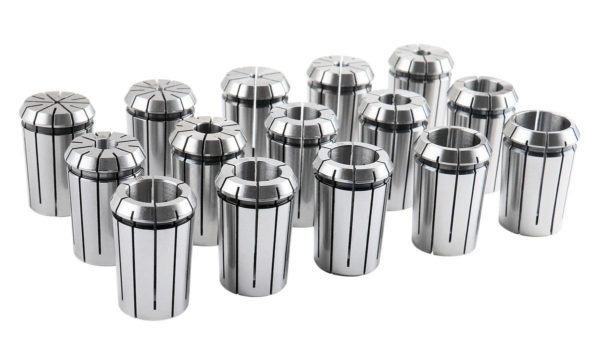 R8-OZ25 Collet Set 15 Piece Set, 1/8 to 1 inch, 1 R8 Collet Chuck, 1 Spanner Wrench, 0223-0362