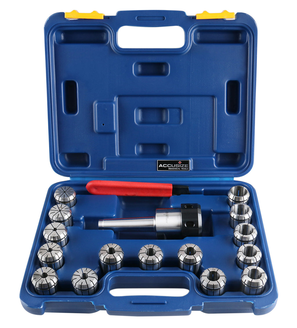 MT3-OZ25 Collet Set 15 Piece Set, 1/8 to 1 inch, 1 Morse Taper