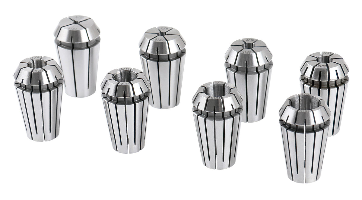 R8 Shank Plus 8 Pcs Er16 Collet System and 1 Wrench in a Fitted Box, 0223-0944