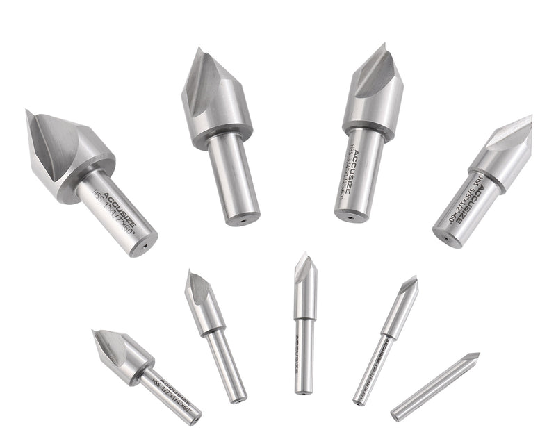 60 Degrees 9 Pc Single Flute H.S.S. Countersink Set, Ground, 0245-0021