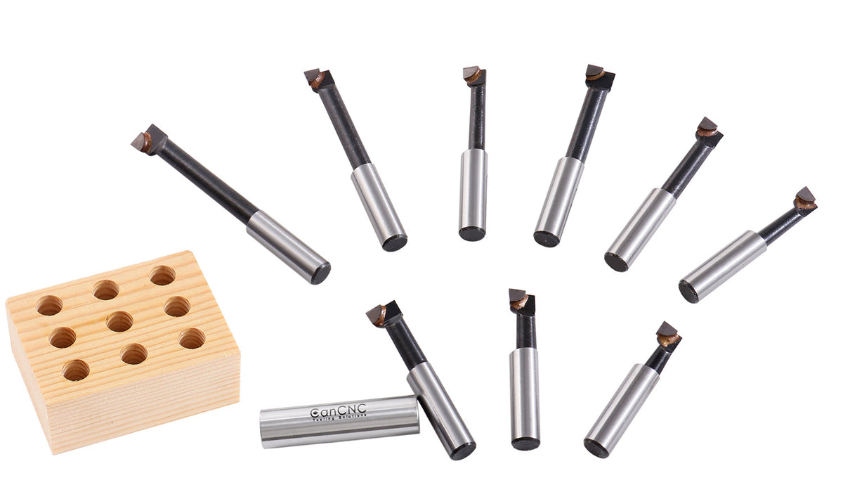 3/8'' 9 Pc Carbide Tipped Boring Bar Set, 0375-0111