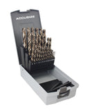 29 Ps/set 135 Degree Split Point, M35 (HSS+5% Cobalt), 1/16" - 1/2" by 1/64" Jobber Drill Set in Germany Rose-Plastic Box, Cobalt drill bit set,