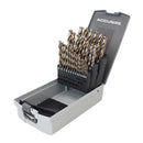 29 Ps/set 135 Degree Split Point, M35 (HSS+5% Cobalt), 1/16" - 1/2" by 1/64" Jobber Drill Set in Germany Rose-Plastic Box, Cobalt drill bit set,