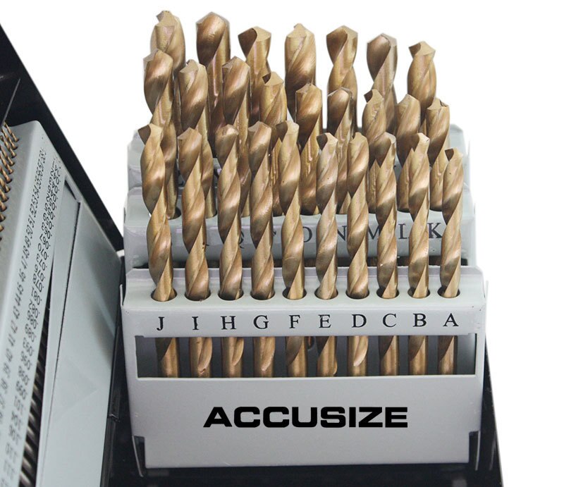 0422-0003, 115 PC HSS TIN Coated Drill Bit Sets, 3-in-1, 1/16 - 1/2" By 64ths, No.1 to 60, A to Z