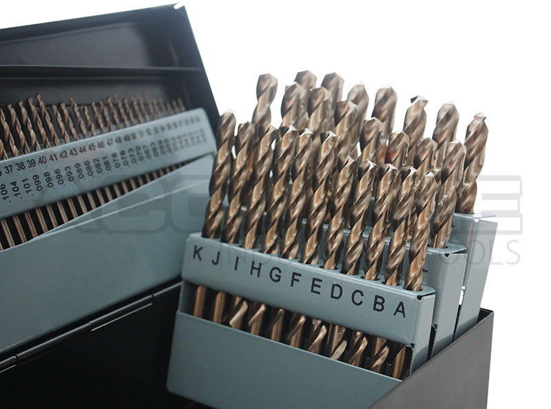 M35 HSS+5% Cobalt Premium 115 Pcs Drill Set 3-in-1, 135 deg split point, 1/16-1/2" + #1 to 60 + A to Z, Fully Ground