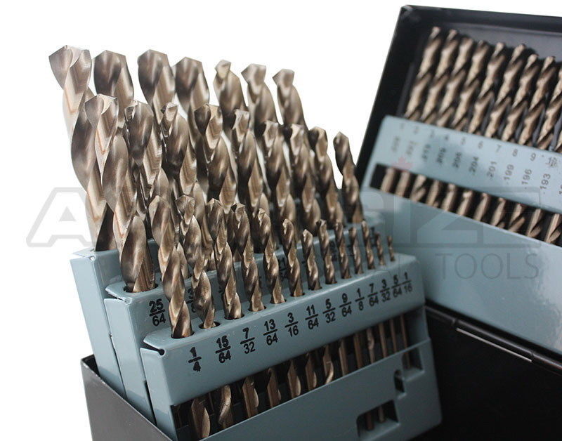 M35 HSS+5% Cobalt Premium 115 Pcs Drill Set 3-in-1, 135 deg split point, 1/16-1/2" + #1 to 60 + A to Z, Fully Ground