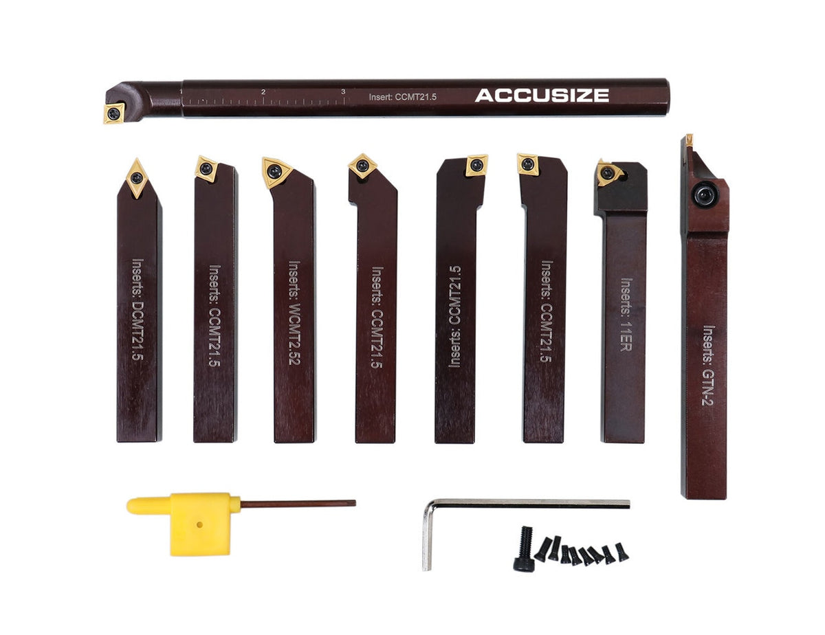 1/2" 9 pièces/jeu, outils de tournage en carbure indexables et barre d'alésage, 2988-0012