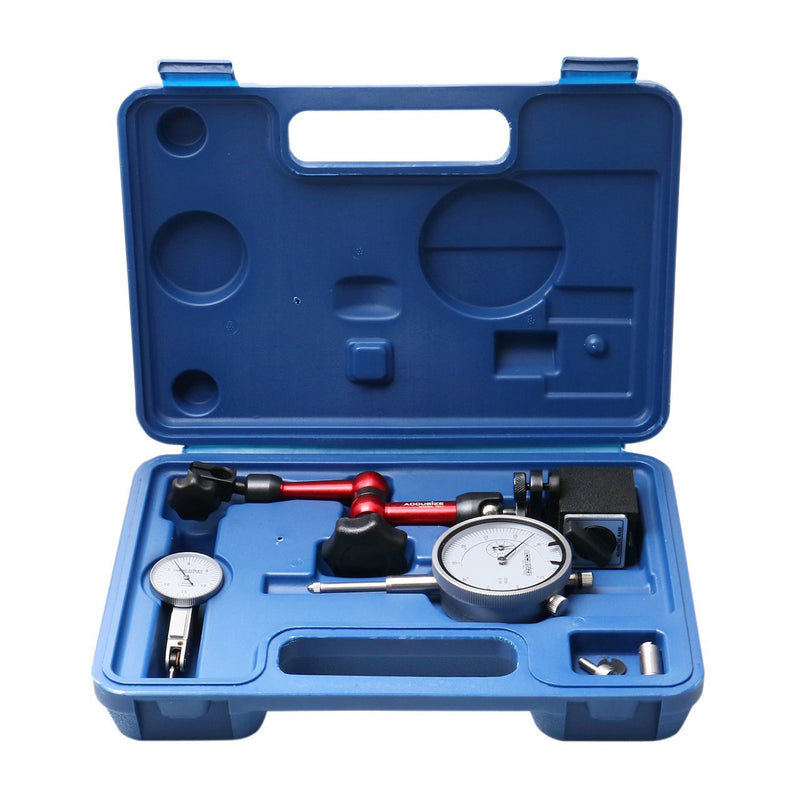 3pc Measuring Tools Set, 1" x 0.001" Dial Indicator, 0.03" x 0.0005" Dial Test Indicator & a 30kgs Mini Magnetic Base, Professional Combo, 0510-0518