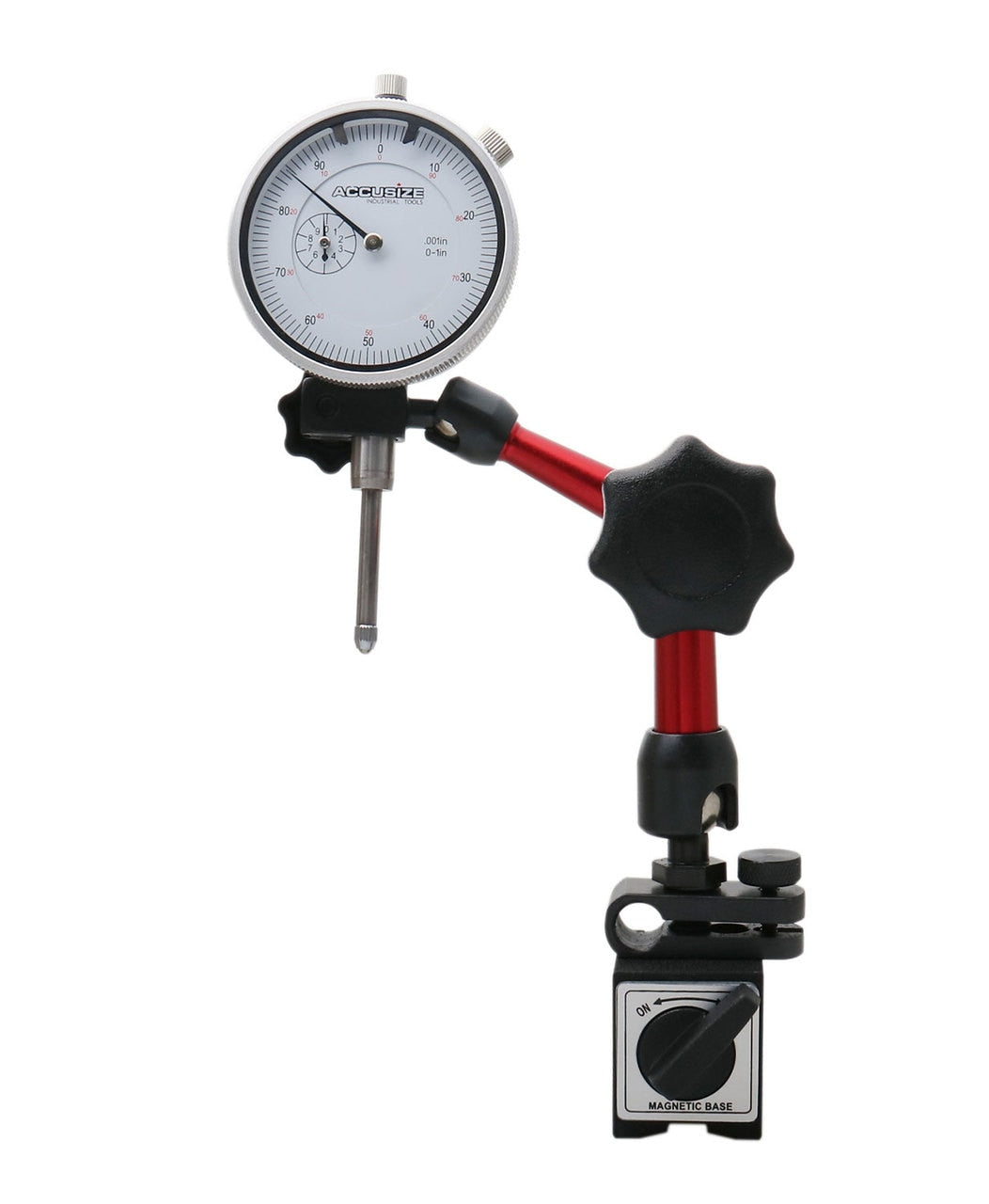 3pc Measuring Tools Set, 1" x 0.001" Dial Indicator, 0.03" x 0.0005" Dial Test Indicator & a 30kgs Mini Magnetic Base, Professional Combo, 0510-0518