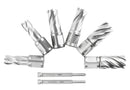 Slugger Cutter Set 1" Cutting Depth with 3/4" Weldon Shank, 9/16'', 11/16'', 13/16'' Cutting Diameter, 8 Pcs/Set, 0519-0001