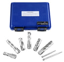 Slugger Cutter Set, 9/16", 11/13", & 13/16" Cut Dia, 1" & 2" Cut Depth, 3/4" Weldon Shank, 2 Pilot Pins, 8 Pcs, 0519-0002