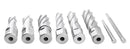 Slugger Cutter Set, 9/16", 11/13", & 13/16" Cut Dia, 1" & 2" Cut Depth, 3/4" Weldon Shank, 2 Pilot Pins, 8 Pcs, 0519-0002