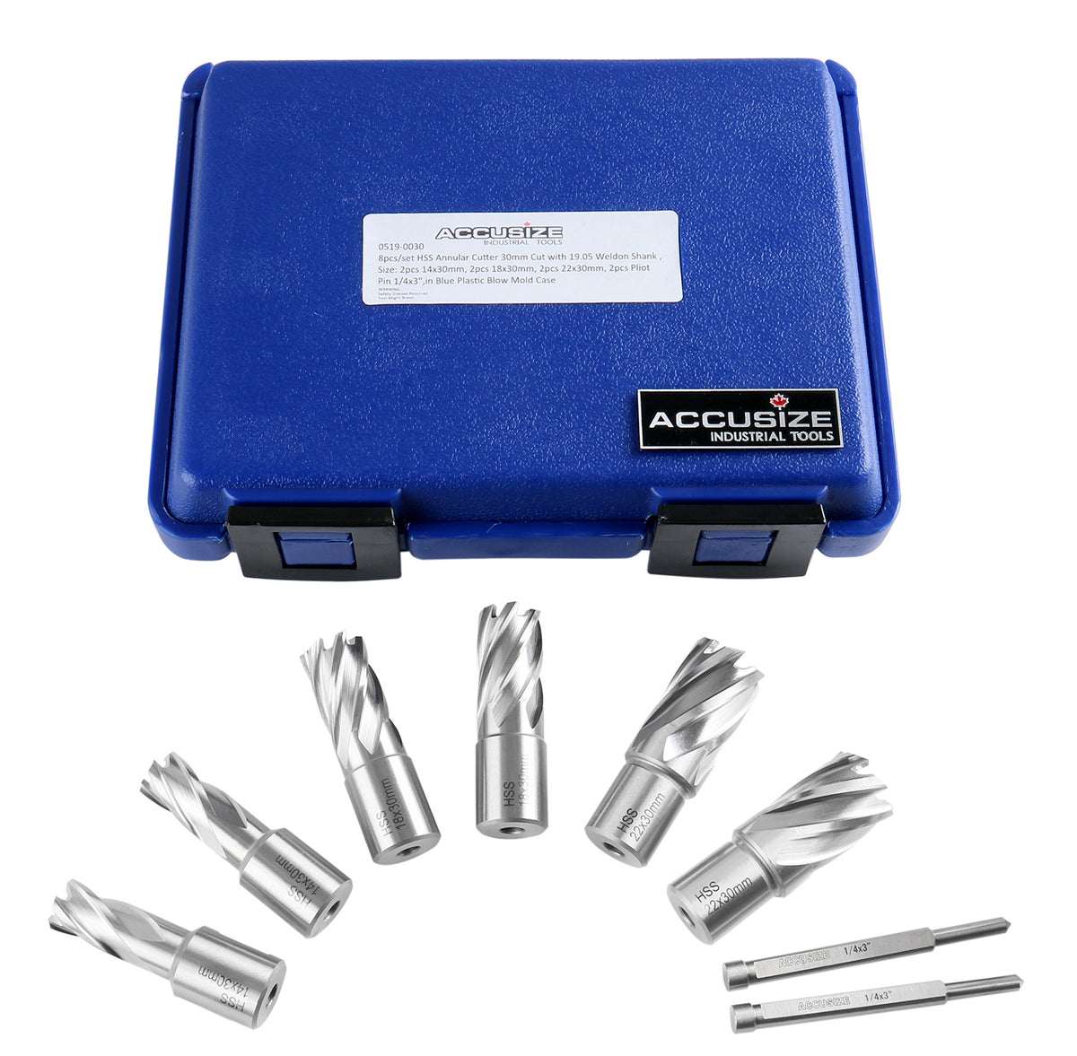 Slugger Cutter Set 14, 18, 22mm Cutting Dia; 30mm Cutting Depth, 0519-0030
