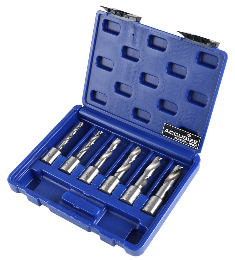 6pcs/Set H.S.S. Fully Ground Drill Sets with 3/4" Weldon Shank, 2inch Cutting Depth, 0519-5002