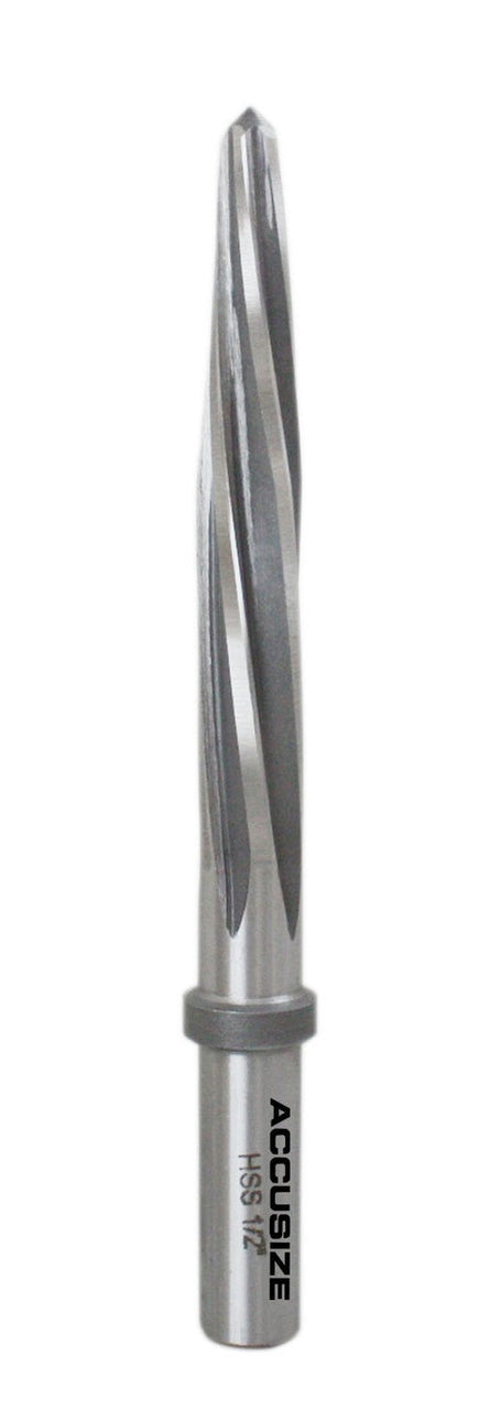 Alésoir d'alignement H.S.S., flûte spirale, tige droite de 3/8" ou 1/2" avec 3 égaux plat