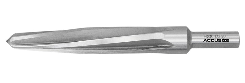 H.S.S. Aligning Reamer, Spiral Flute, 3/8" or 1/2" Straight Shank with 3-Equal Flat