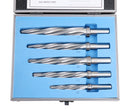 5 Pc H.S.S. Spiral Flute Super Premium Car Reamer Set, 3/8", 1/2", 9/16'', 5/8", 3/4" to Fit 3/8" or 1/2'' Shank Chuck, Aluminum Case