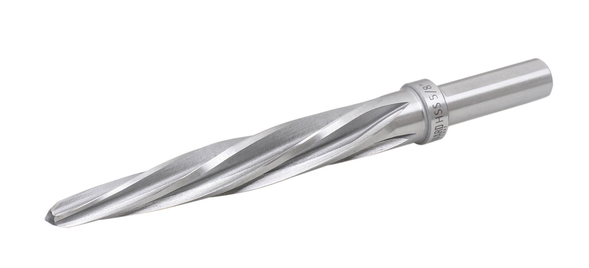 5 Pc H.S.S. Spiral Flute Super Premium Car Reamer Set, 3/8", 1/2", 9/16'', 5/8", 3/4" to Fit 3/8" or 1/2'' Shank Chuck, Aluminum Case